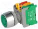 Přepínač  tlačítkový  2 polohy  NC + NO  3A/230VAC  22mm  zelená