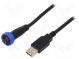 Kabel-adaptér  USB A vidlice,USB B mini vidlice (těsná)  IP68