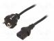 Kabel  CEE 7/7 (E/F) vidlice,IEC C13 zásuvka  1,8m  černá  16A