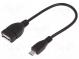 Kabel  OTG, USB 2.0  USB A zásuvka, USB B micro vidlice  200mm