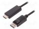 Cable  DisplayPort 1.2  DisplayPort plug,HDMI plug  1m  black