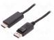 Cable  DisplayPort 1.1  DisplayPort plug,HDMI plug  3m  black
