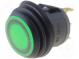 ROCKER  SPST  pol  2  OFF-(ON)  10A/28VDC  zelená  IP65  LED 28VDC