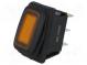 ROCKER  SPST  pol  2  OFF-ON  16A/12VDC  oranžová  IP65  LED 12VDC
