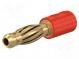 Adaptér  banánek 4mm  25A  30VAC  60VDC  červená  neizolované