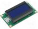 Zobrazovač  LCD  alfanumerický  STN Negative  8x2  modrá  LED