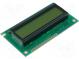 Zobrazovač  LCD  alfanumerický  STN Positive  16x2  zelená  LED