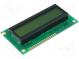 Zobrazovač  LCD  alfanumerický  STN Positive  16x2  zelená  LED