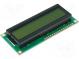 Zobrazovač  LCD  alfanumerický  STN Positive  16x2  zelená  LED