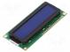 Zobrazovač  LCD  alfanumerický  STN Negative  16x2  modrá  LED
