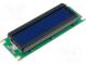Zobrazovač  LCD  alfanumerický  STN Negative  16x2  modrá  LED