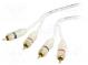 Kabel  k zesilovači  RCA zásuvka x2,z obou stran  1m  bílá