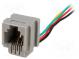 Zásuvka  RJ11  200mm  PIN  4  se zajištěním panel stop,s vodiči