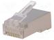 Zástrčka  RJ45  PIN  8  stíněný  Uspořádání výv  8p8c  na kabel