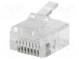 Zástrčka  RJ45  PIN  8  krátký  Uspořádání výv  8p8c  na kabel
