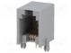 Zásuvka  RJ9  PIN  4  Kontakty  fosforový bronz  zlacený  THT  10mm