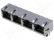 Zásuvka  RJ45  Kat  5  stíněný,s diodou LED,čtyřnásobný  THT