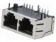 Zásuvka  RJ45  PIN  8  Kat  5  Uspořádání výv  8p8c  THT  úhlový