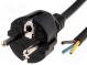 Kabel  CEE 7/7 (E/F) vidlice,vodiče  PVC  3m  černá  3x1mm2  10A