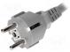 Kabel  CEE 7/7 (E/F) vidlice,vodiče  PVC  3m  šedá  3x1,5mm2  16A