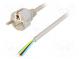 Kabel  CEE 7/7 (E/F) vidlice,vodiče  PVC  5m  šedá  3x1,5mm2  16A