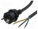 Kabel  CEE 7/7 (E/F) vidlice,vodiče  PVC  1,5m  černá  3x2,5mm2