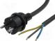 Kabel  CEE 7/7 (E/F) vidlice,vodiče  PVC  1,8m  černá  3x2,5mm2