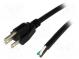 Kabel  NEMA 5-15 (B) vidlice,vodiče  PVC  3,5m  černá  3x16AWG