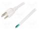 Kabel  NEMA 5-15 (B) vidlice,vodiče  PVC  3,5m  bílá  3x16AWG  13A