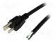 Kabel  NEMA 5-15 (B) vidlice,vodiče  PVC  5m  černá  3x16AWG  13A