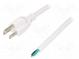 Kabel  NEMA 5-15 (B) vidlice,vodiče  PVC  5m  bílá  3x16AWG  13A