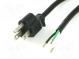 Kabel  NEMA 5-15 (B) vidlice,vodiče  PVC  2m  černá  3x18AWG  10A