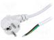 Kabel  CEE 7/7 (E/F) úhlová vidlice,vodiče  PVC  1,8m  bílá  6A