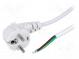 Kabel  CEE 7/7 (E/F) úhlová vidlice,vodiče  PVC  2m  bílá  6A