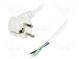 Kabel  CEE 7/7 (E/F) úhlová vidlice,vodiče  PVC  3m  bílá  6A