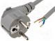 Kabel  CEE 7/7 (E/F) úhlová vidlice,vodiče  PVC  1,8m  šedá  10A