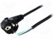 Kabel  CEE 7/7 (E/F) úhlová vidlice,vodiče  PVC  2,5m  černá