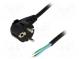 Kabel  CEE 7/7 (E/F) úhlová vidlice,vodiče  PVC  1,8m  černá