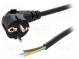 Kabel  CEE 7/7 (E/F) úhlová vidlice,vodiče  PVC  3m  černá  16A