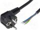 Kabel  CEE 7/7 (E/F) úhlová vidlice,vodiče  PVC  4m  černá  16A