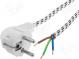 Kabel  CEE 7/7 (E/F) úhlová vidlice,vodiče  textilní  2m  bílá