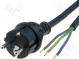 Kabel  CEE 7/7 (E/F) vidlice,vodiče  guma  Dél  1,5m  černá  16A