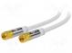 Kabel  75Ω  10m  koaxiální 9,5 mm vidlice,z obou stran  bílá