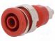 Zásuvka  banánek 4mm  32A  červená  niklovaný  32mm