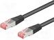 Patch cord  S/FTP  6a  lanko  Cu  LSZH  černá  0,5m  27AWG
