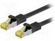 Patch cord  S/FTP  6a  lanko  Cu  LSZH  černá  0,25m  26AWG