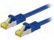 Patch cord  S/FTP  6a  lanko  Cu  LSZH  modrá  0,25m  26AWG