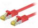 Patch cord  S/FTP  6a  lanko  Cu  LSZH  červená  0,25m  26AWG