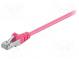 Patch cord  SF/UTP  5e  lanko  CCA  PVC  růžová  0,25m  26AWG