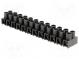 Svorkovnice  šroubová svorka  2,5mm2  400V  24A  póly  12  černá